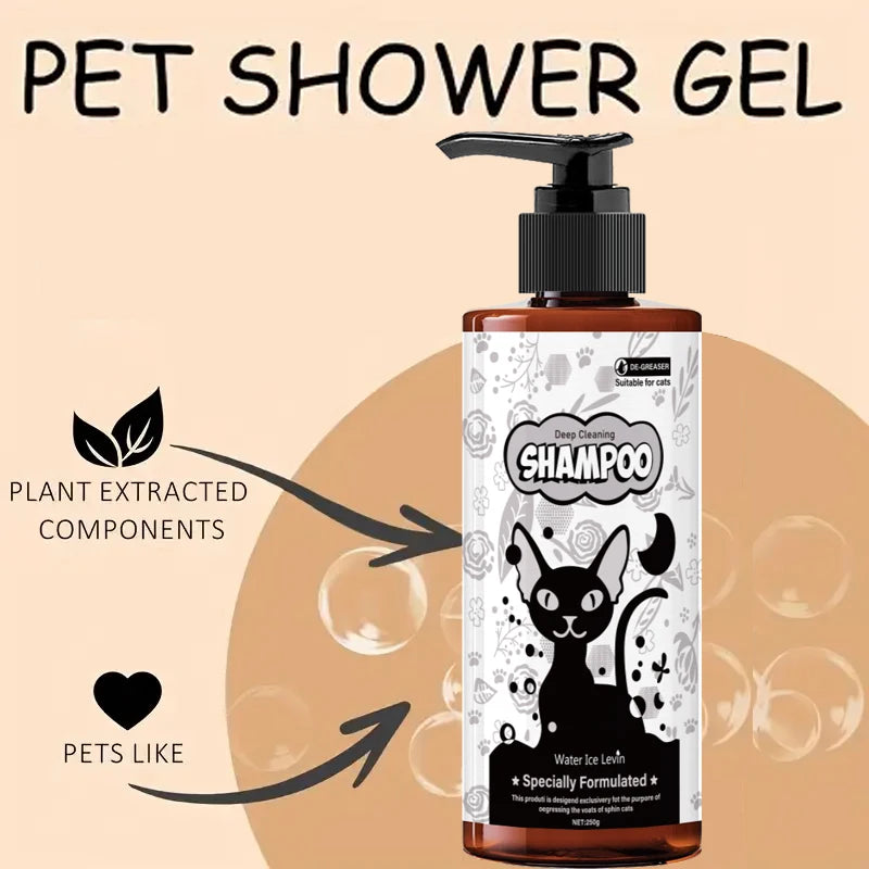Water Ice Levin Pet Shampoo Deep Cleaning Dog and Cat Fur Wash 250g - 9
