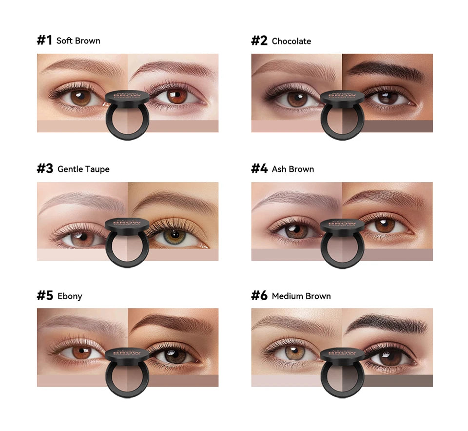 Dual-Tone Eyebrow Powder Palette with Brush