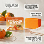 Natural Persimmon Deodorizing Soap Bar for Body Odor
