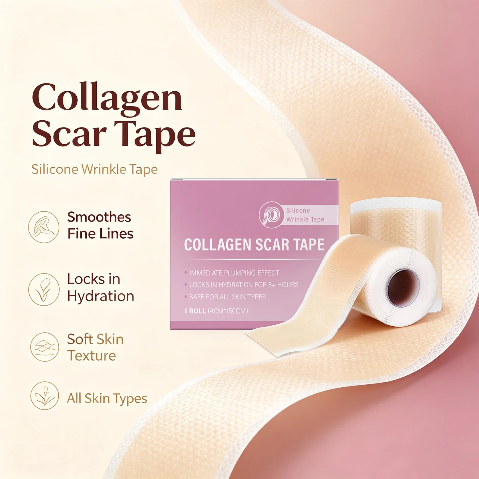 Silicone Collagen Scar Tape for Fine Lines and Wrinkles - 1