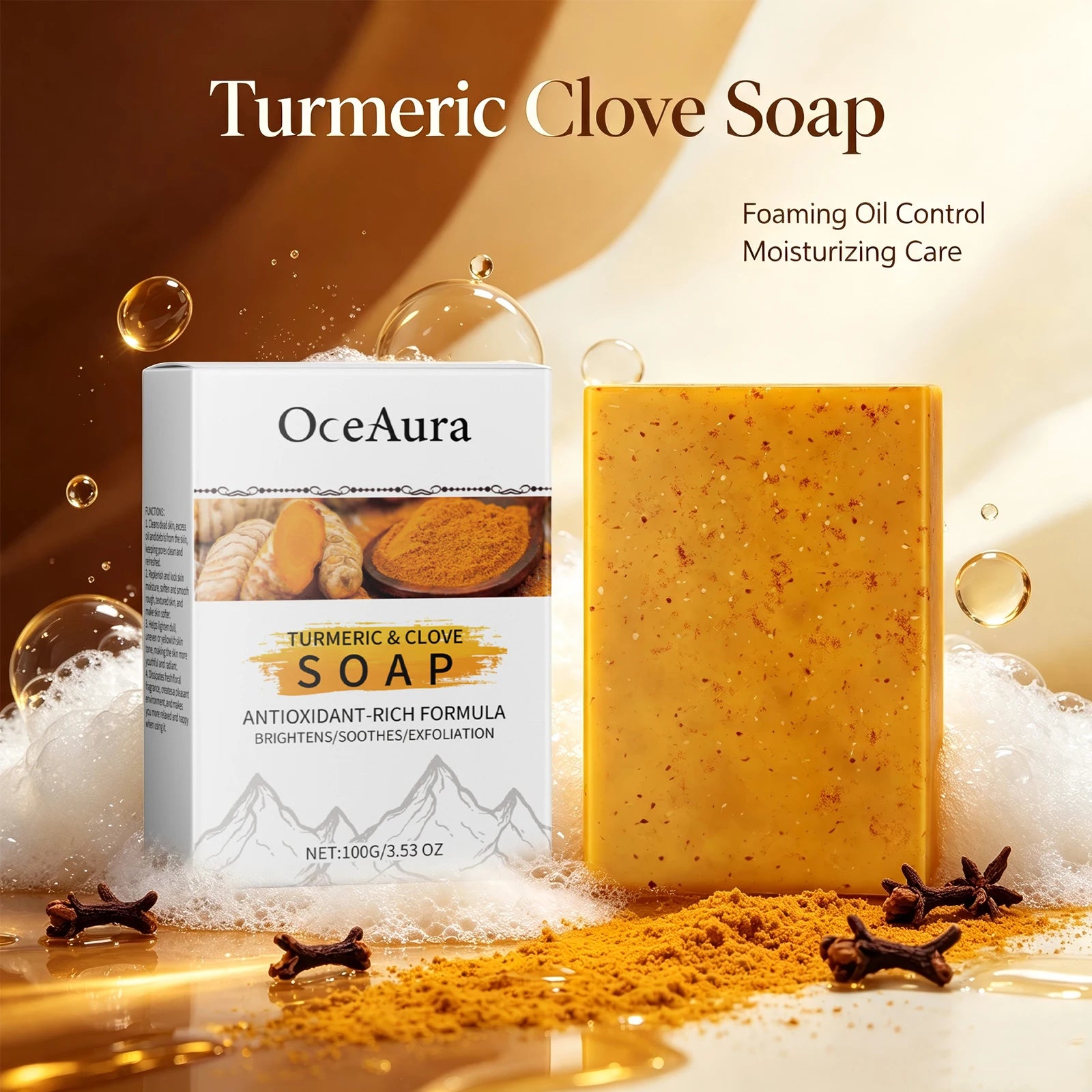 Turmeric and Clove Exfoliating Soap Bar for Face and Body - 4