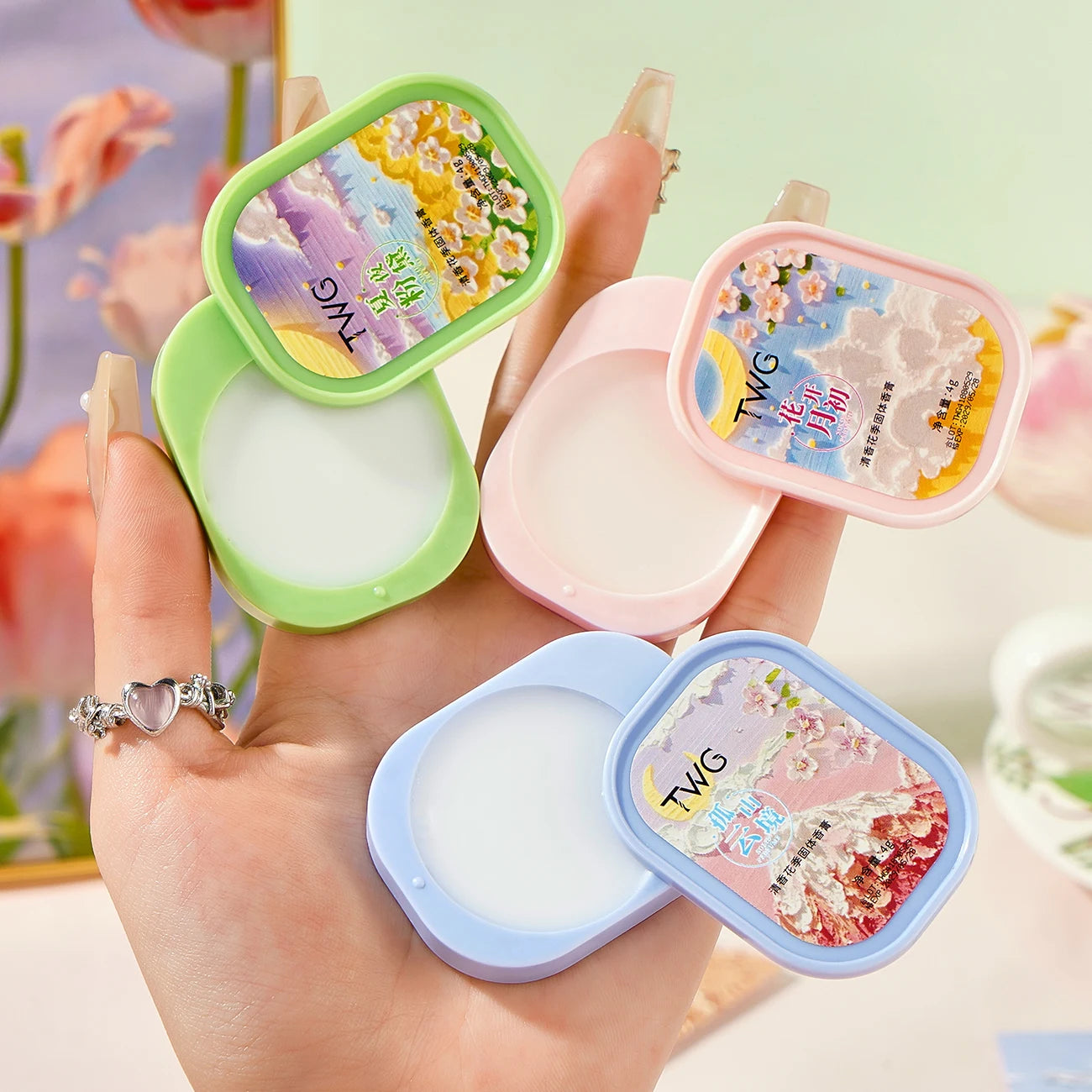 TWG Flower Season Solid Fragrance Set 3pc Portable Perfume Balm - 18