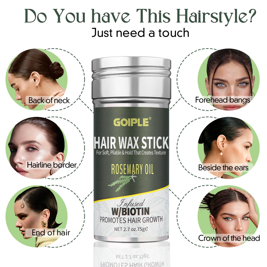 Goiple Biotin Rosemary Hair Wax Stick and Styling Brush Set