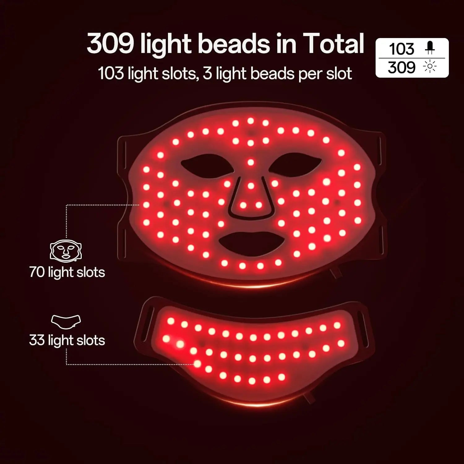 Flexible 7-Color LED Photon Face and Neck Therapy Mask - 2
