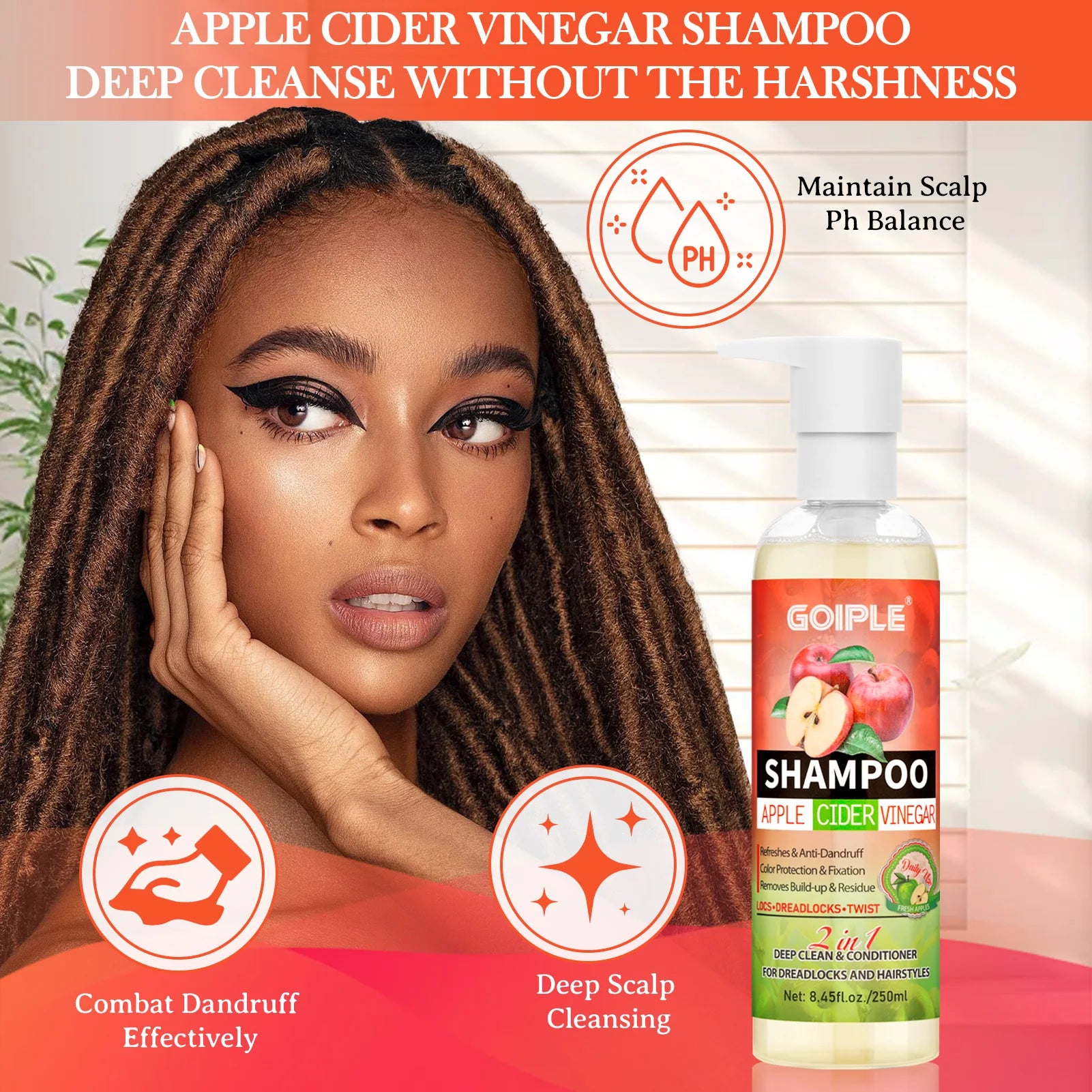 Goiple Apple Cider Vinegar Shampoo and Scalp Detox Treatment Set - 4