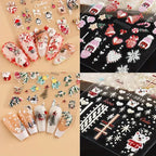 5D Embossed Christmas Nail Art Stickers for Holiday Manicures