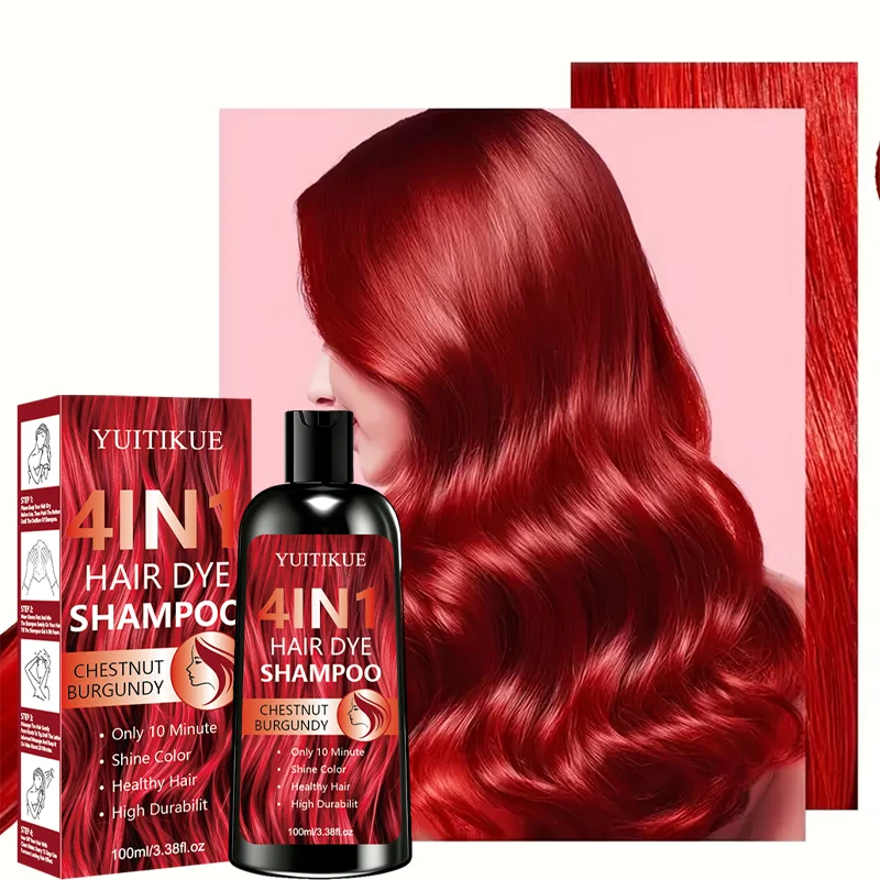 Chestnut Burgundy 4 in 1 Instant Hair Dye Shampoo 100ml
