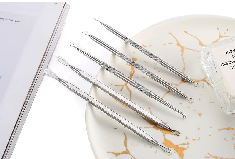 Professional Stainless Steel Blackhead and Pimple Extractor Tool Kit