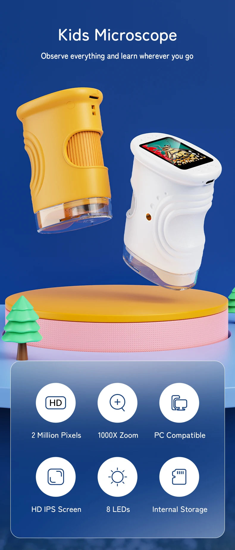 Portable Handheld Digital Microscope for Kids - 7