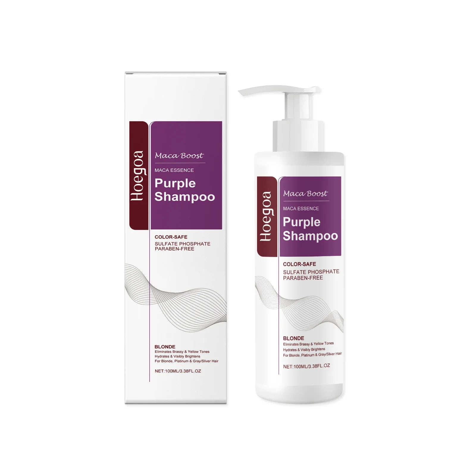 Maca Essence Purple Shampoo for Blonde Gray and Silver Hair 100ml