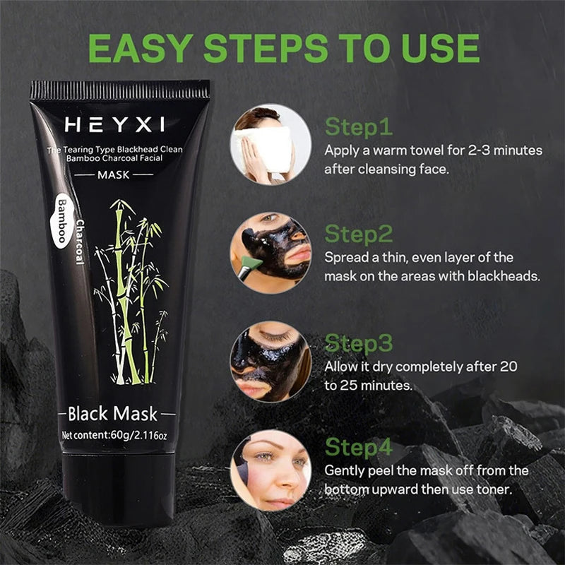 HEYXI Bamboo Charcoal Peel Off Facial Mask for Deep Pore Cleansing - 6