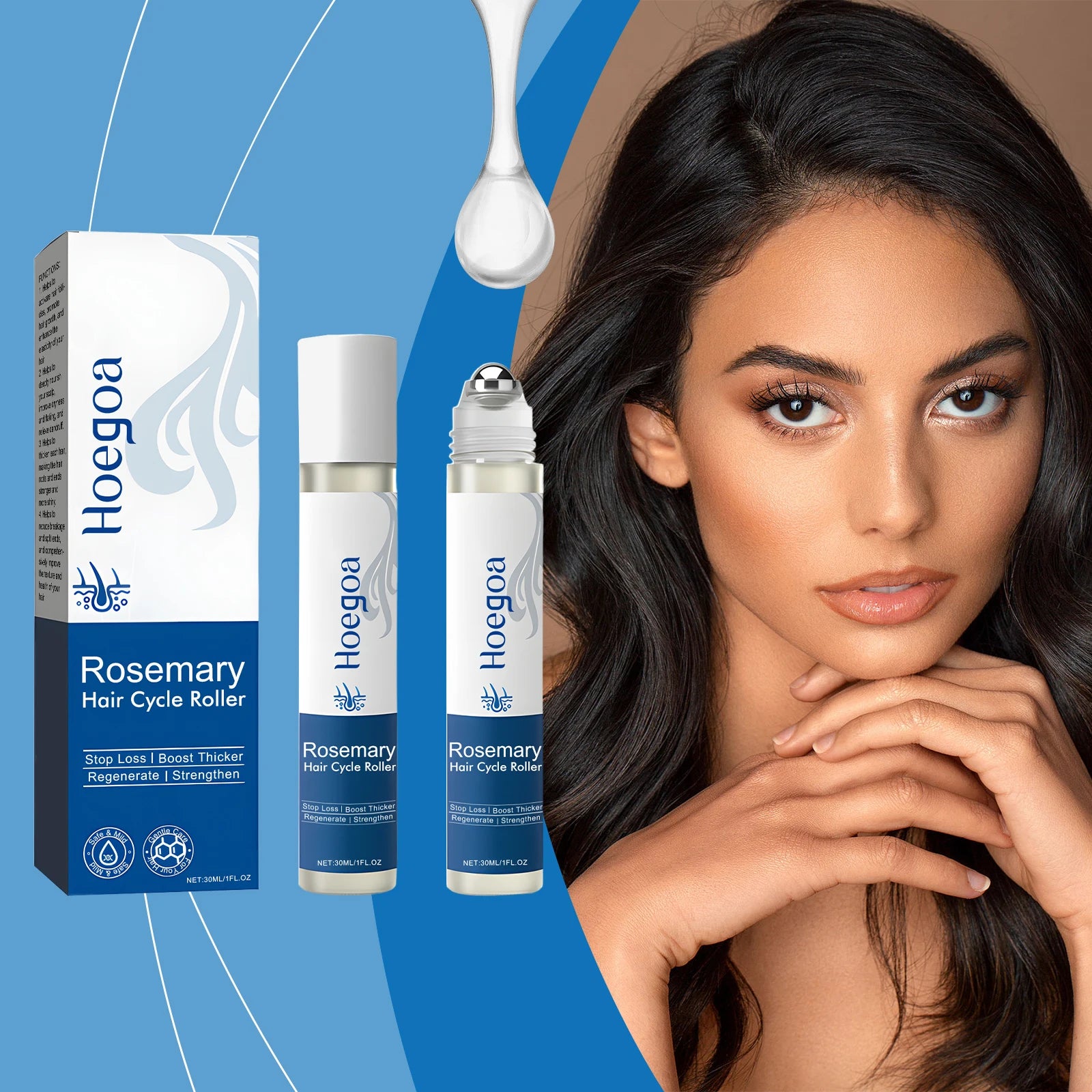 Rosemary Scalp Stimulating Hair Growth Serum Roller - 2