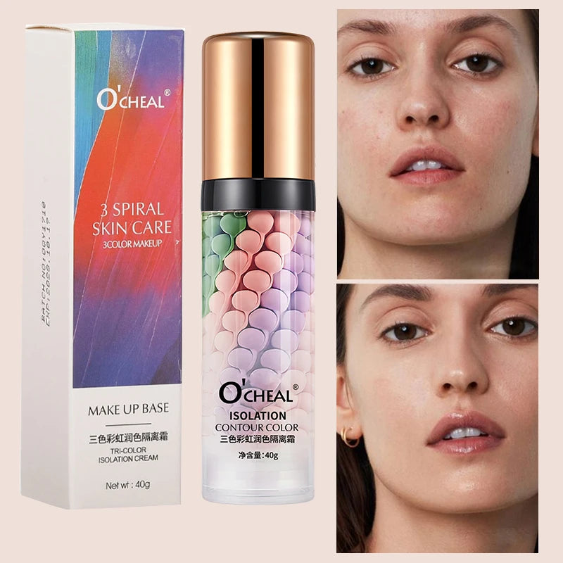 OCHEAL Tri Color Makeup Primer Moisturizing Face Isolation Cream