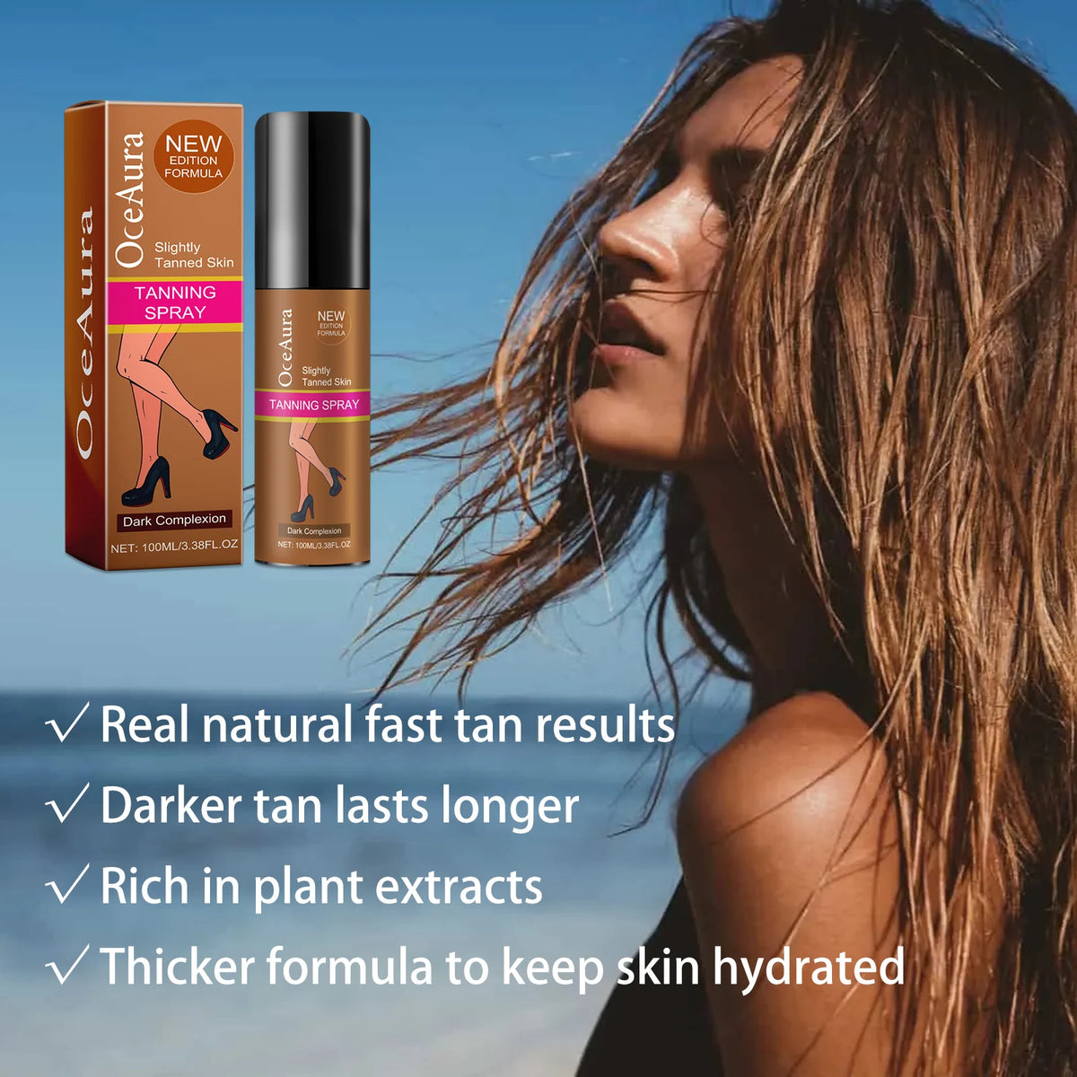 Sunless Self-Tanning Spray for Natural Glowing Skin