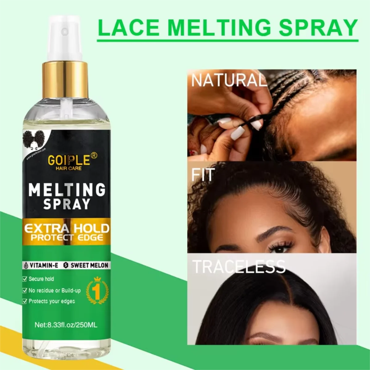 Goiple Lace Melting Spray Wig Adhesive and Edge Control Set