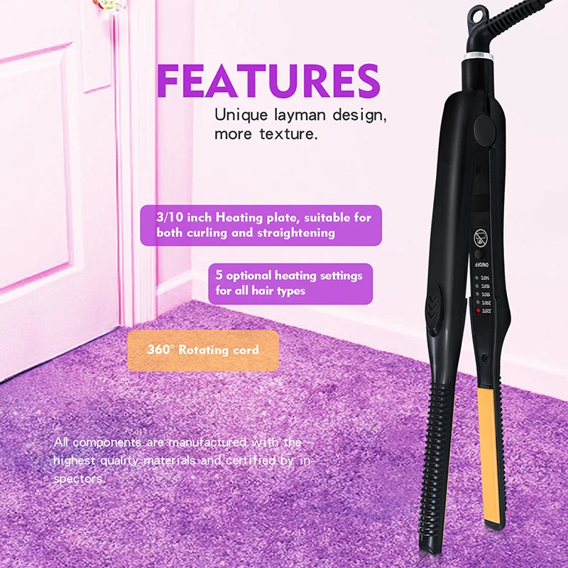 2-in-1 Ceramic Hair Straightener and Pencil Curler Iron - 8