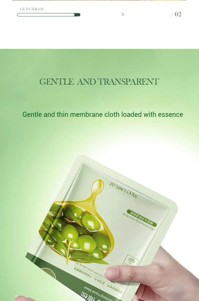 Olive Moisturizing Facial Mask 5 Pack Hydrating Skin Care Treatment