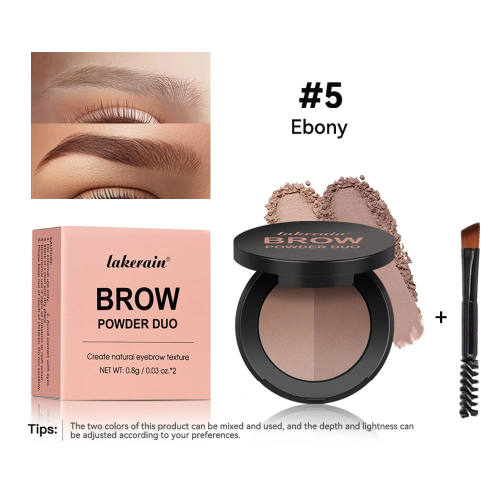 Dual-Tone Eyebrow Powder Palette with Brush