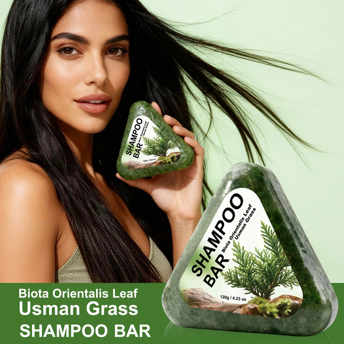 YURHERSU Usman Grass Shampoo Bar Herbal Hair Cleansing Soap 120g - 11