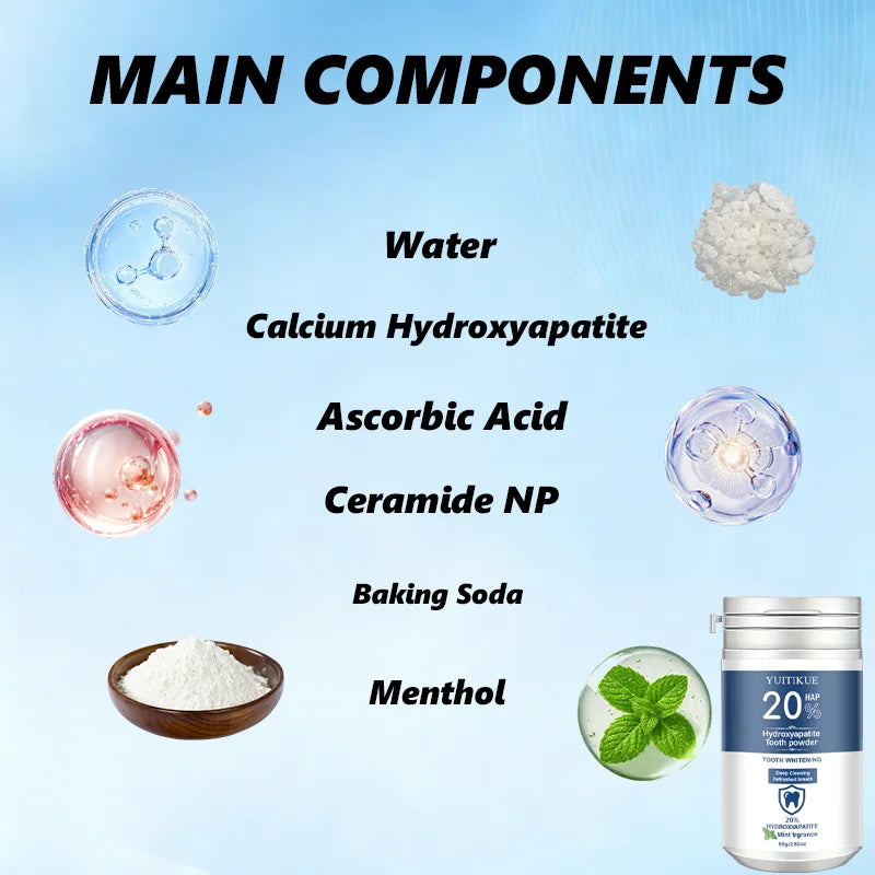 Yuitikue Hydroxyapatite Teeth Whitening Powder Mint 80g - 7