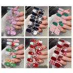 Christmas Semi-Cured Gel Nail Wraps with Winter Snowflake Designs