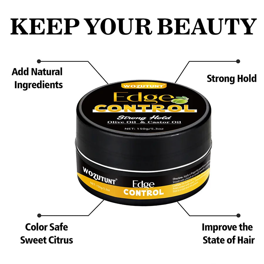 Edge Control Wax and Hair Styling Wax Stick Set with Combs