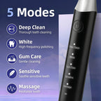 Rechargeable Electric Sonic Toothbrush with 5 Modes and Smart Timer