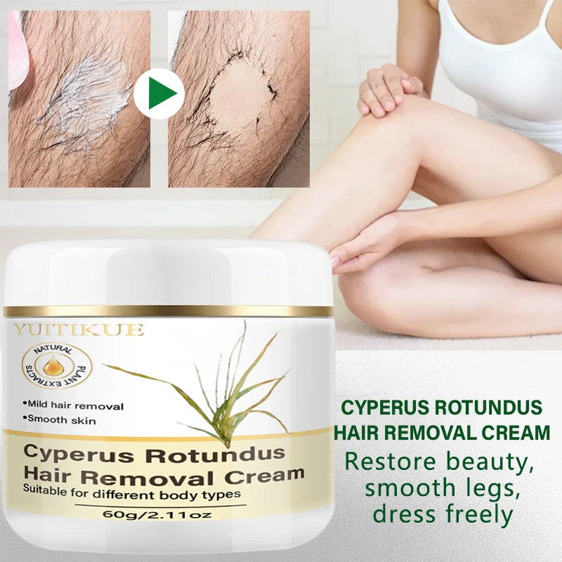 YUITIKUE Cyperus Rotundus Natural Hair Removal Cream for Silky Skin