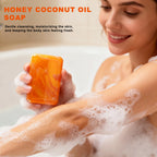 Honey Coconut Oil Soap Natural Cleansing Moisturizing Bar for Face Body