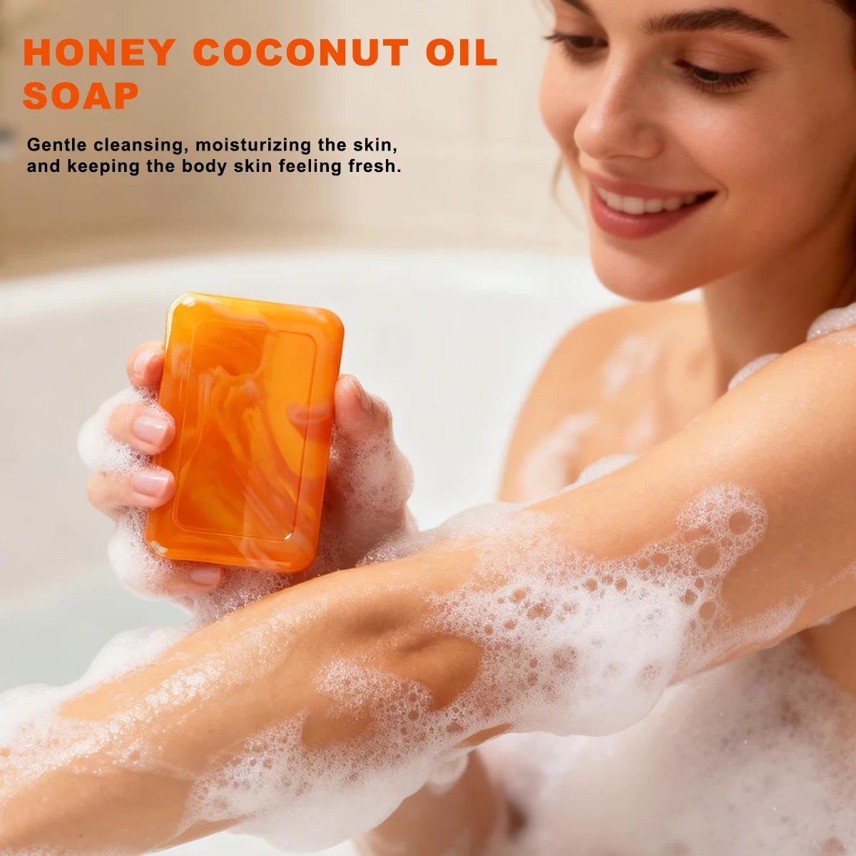 Honey Coconut Oil Soap Natural Cleansing Moisturizing Bar for Face Body