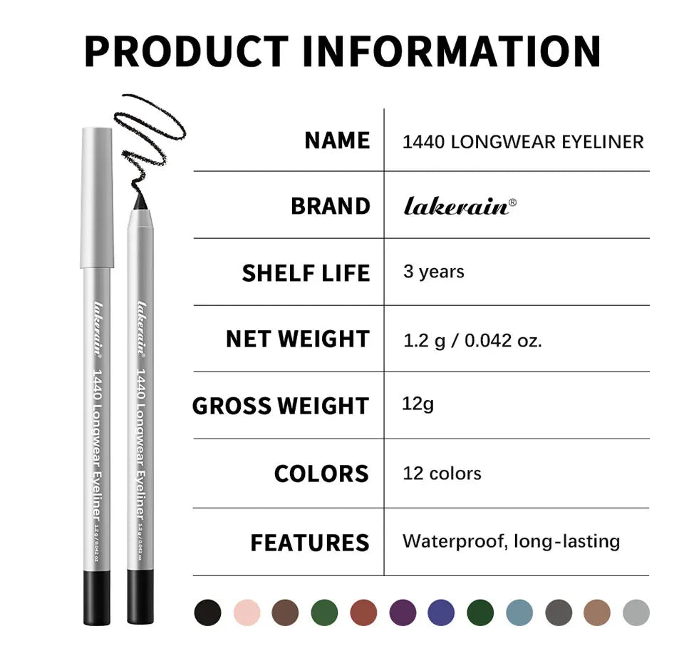 Long-Lasting Waterproof Eyeliner Pencil