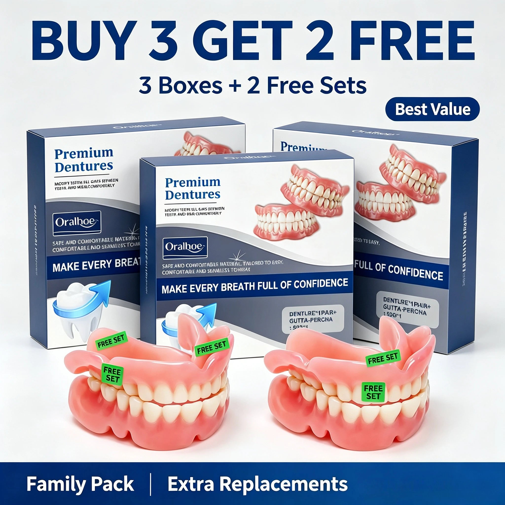 Snap-On Silicone Dentures for Instant Natural Smile - 9