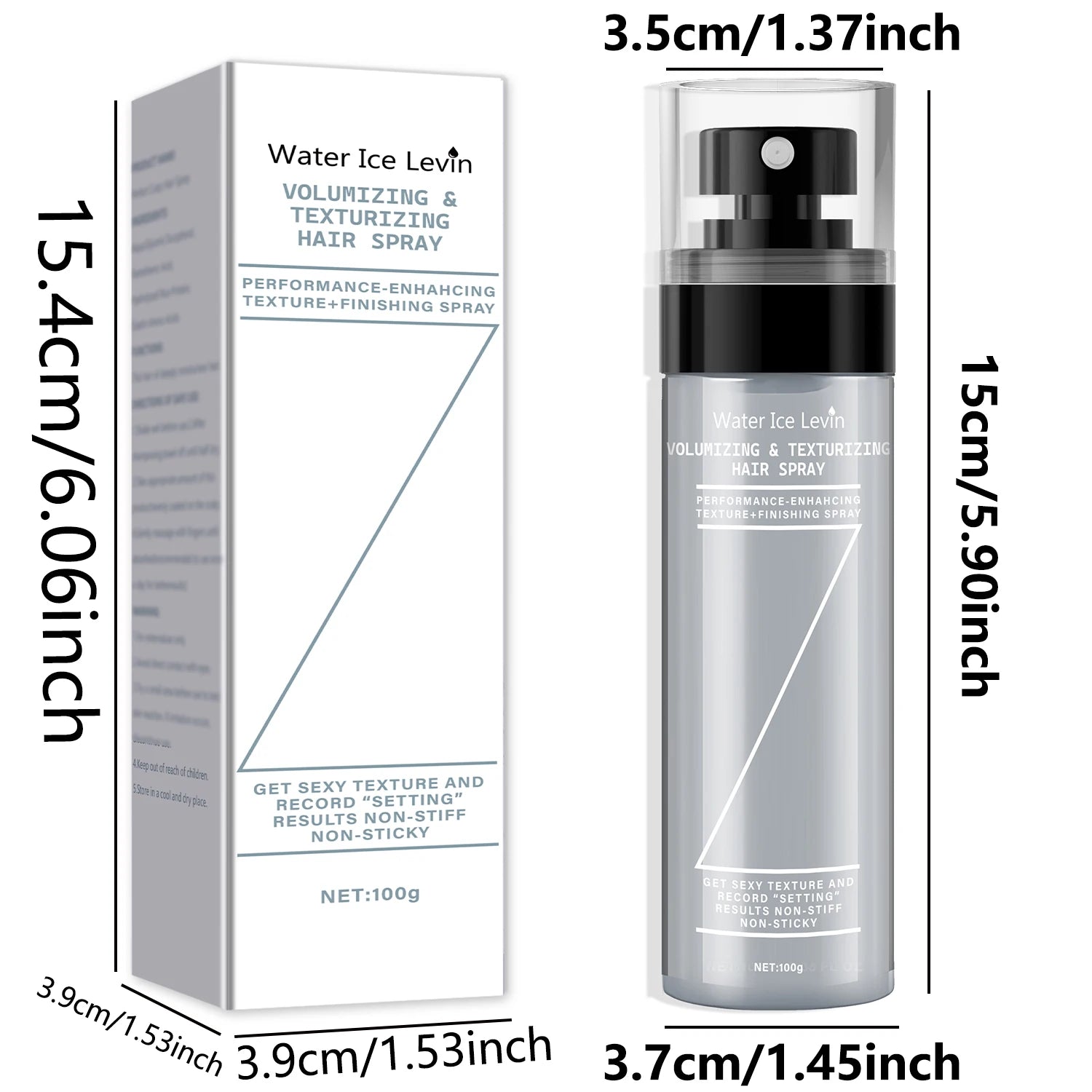 Water Ice Levin Volumizing Hair Spray Texturizing Styling Mist 100ml - 4