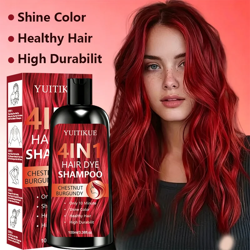 Chestnut Burgundy 4 in 1 Instant Hair Dye Shampoo 100ml