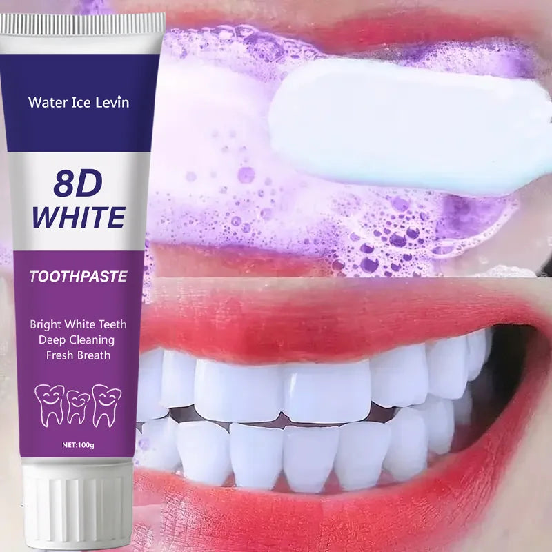 Purple Teeth Whitening Toothpaste Deep Cleaning Color Corrector 100g