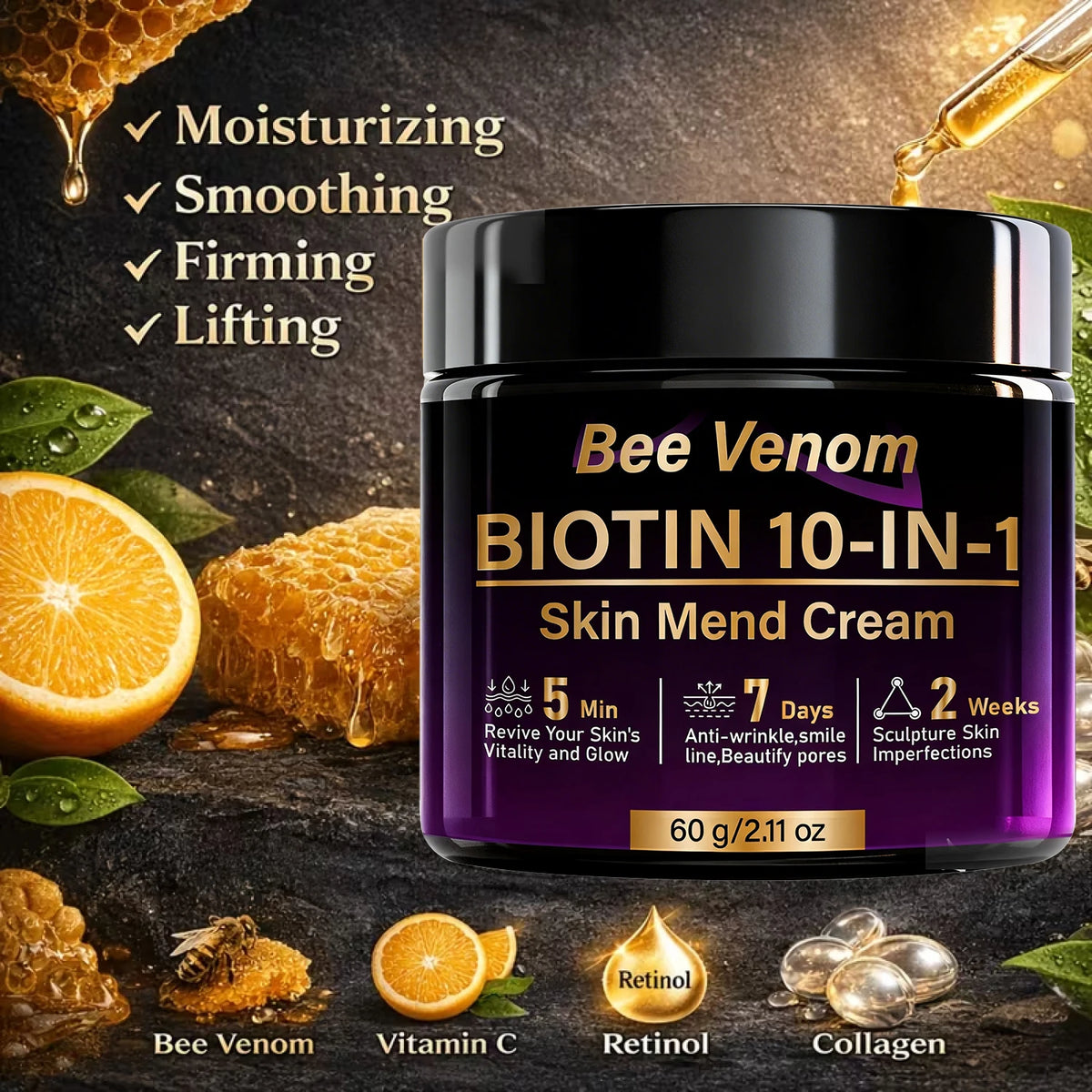 Bee Venom Biotin 10-in-1 Anti Aging Face Cream Moisturizer