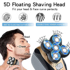 5 in 1 Electric Rotary Shaver Waterproof Beard Trimmer and Grooming Kit