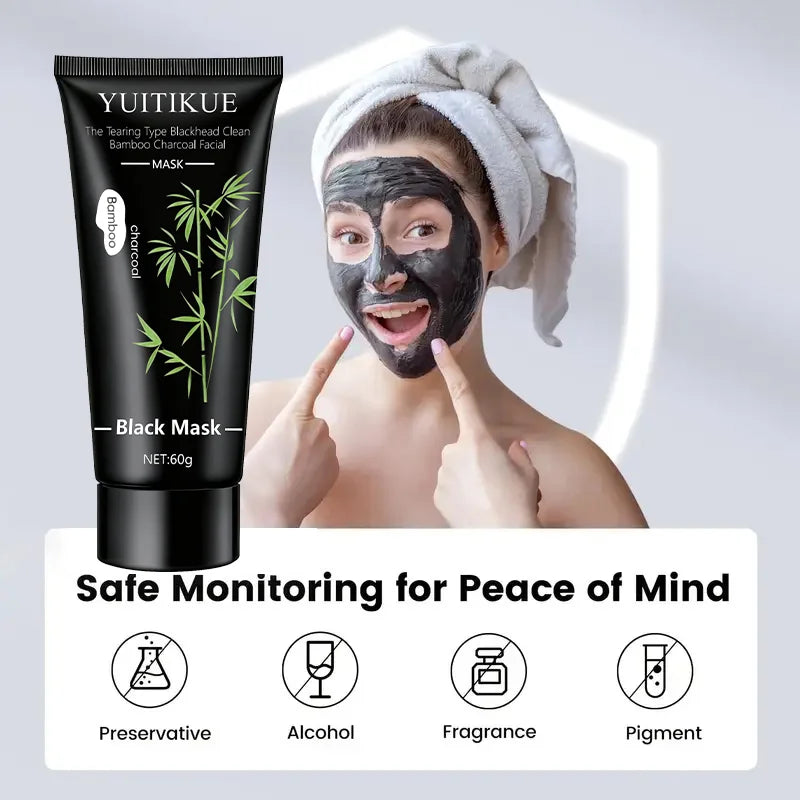 YUITIKUE Bamboo Charcoal Black Mask - Deep Pore Cleansing Peel Off Mask