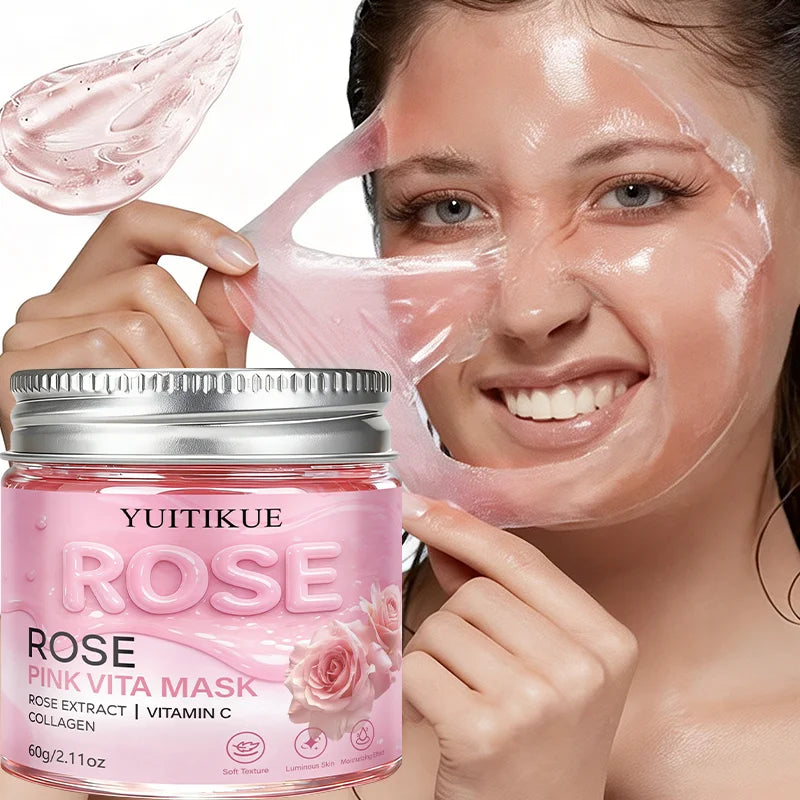 YUITIKUE Rose Pink Vita Mask 60g Collagen Vitamin C Face Treatment
