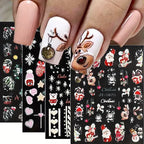 5D Embossed Christmas Nail Art Stickers for Holiday Manicures