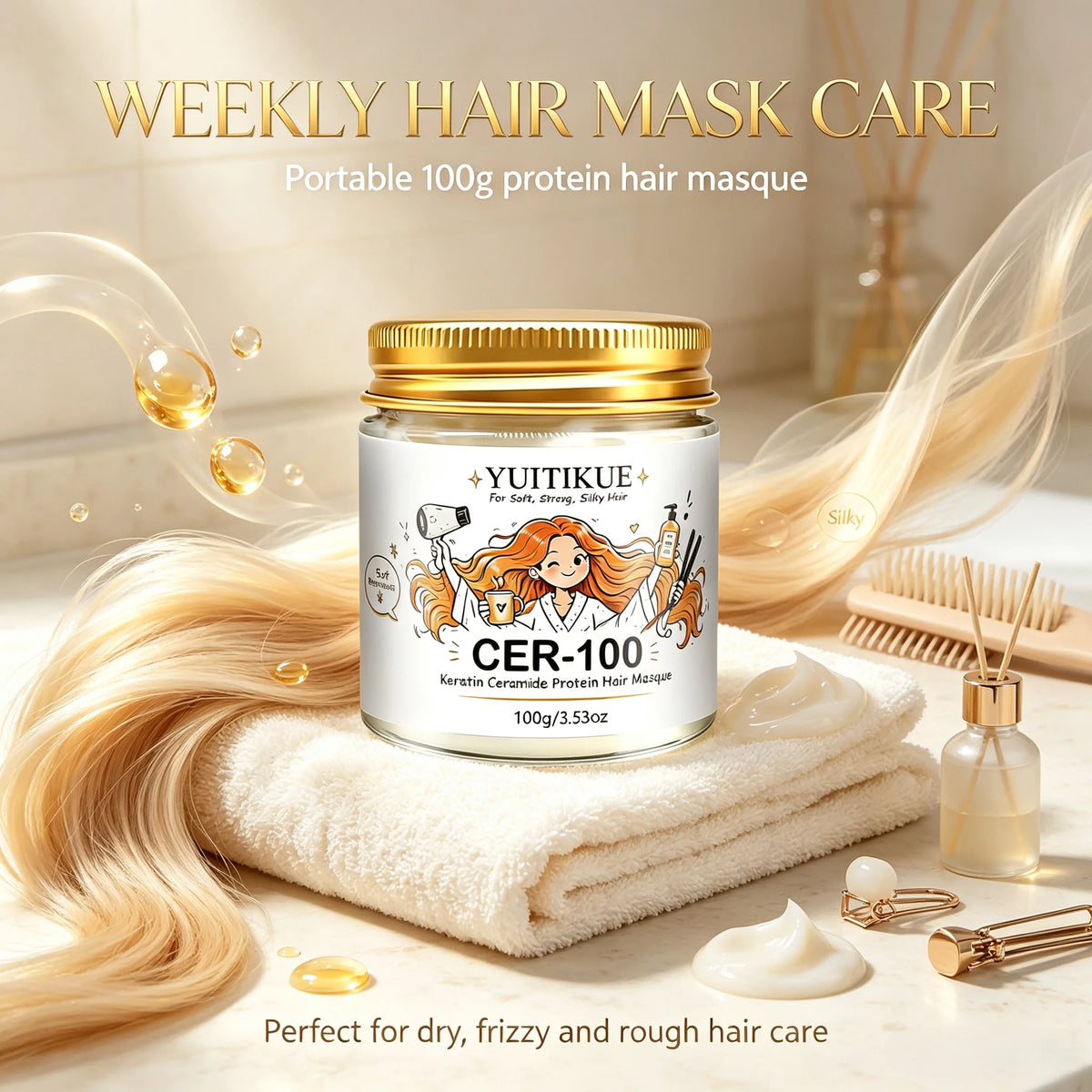 YUITIKUE CER-100 Keratin Ceramide Hair Mask Deep Conditioning Treatment