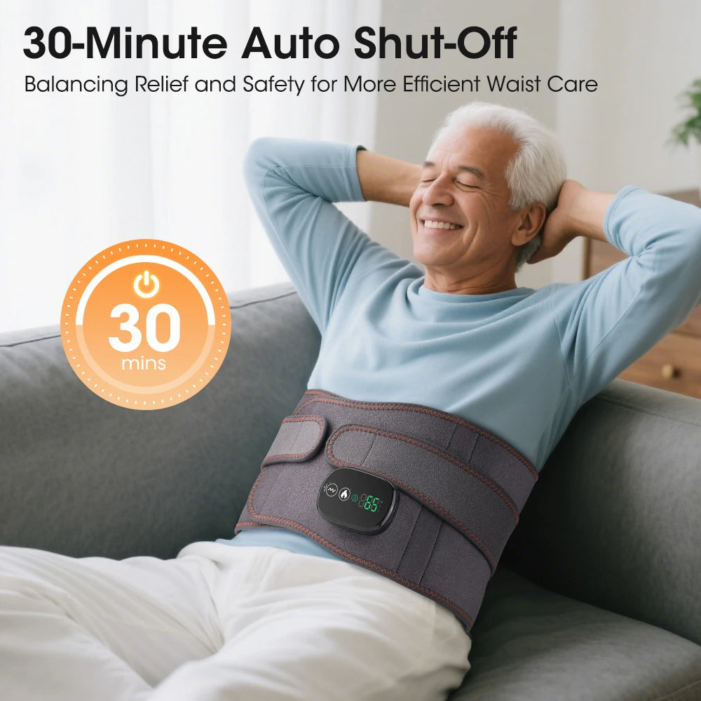 Cordless Heated Waist Massager for Back Pain Relief