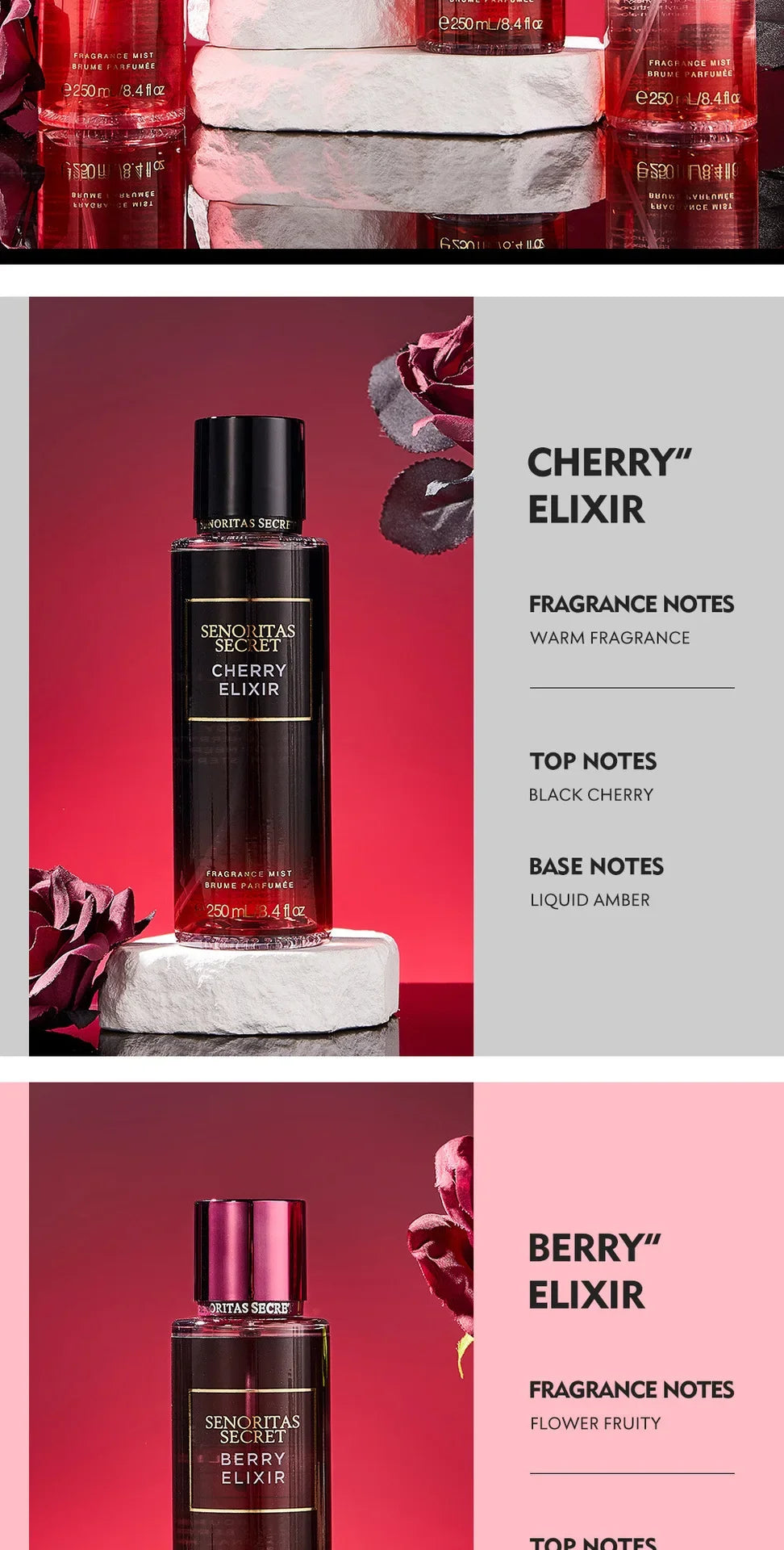 Floral Fruit Fragrance Mist Women Body Spray Vanilla Scent 250ml - 13