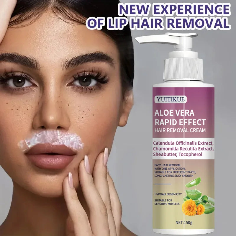 YUITIKUE Hair Removal Cream Fast Gentle Facial Body Depilatory 150g - 6