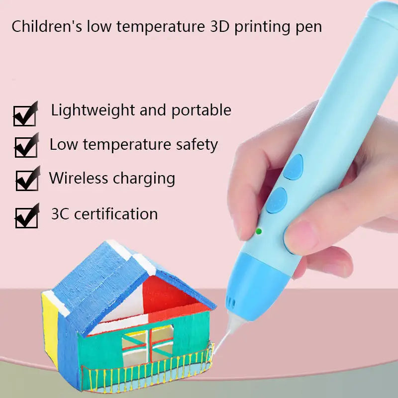 Safe Low-Temperature 3D Printing Pen for Kids