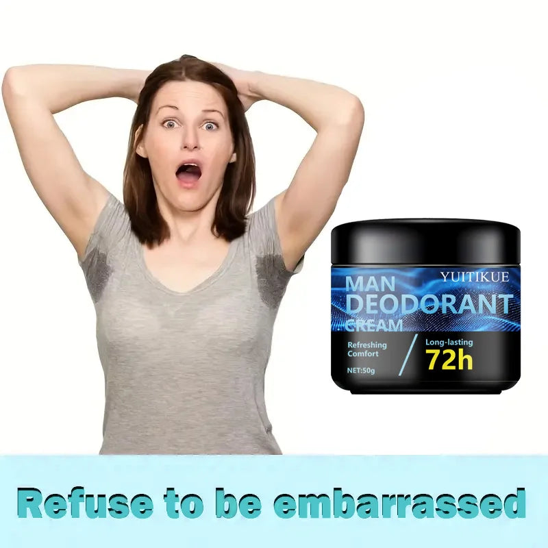 YUITIKUE Men Deodorant Cream 50g Long Lasting Antiperspirant Body Stick - 6