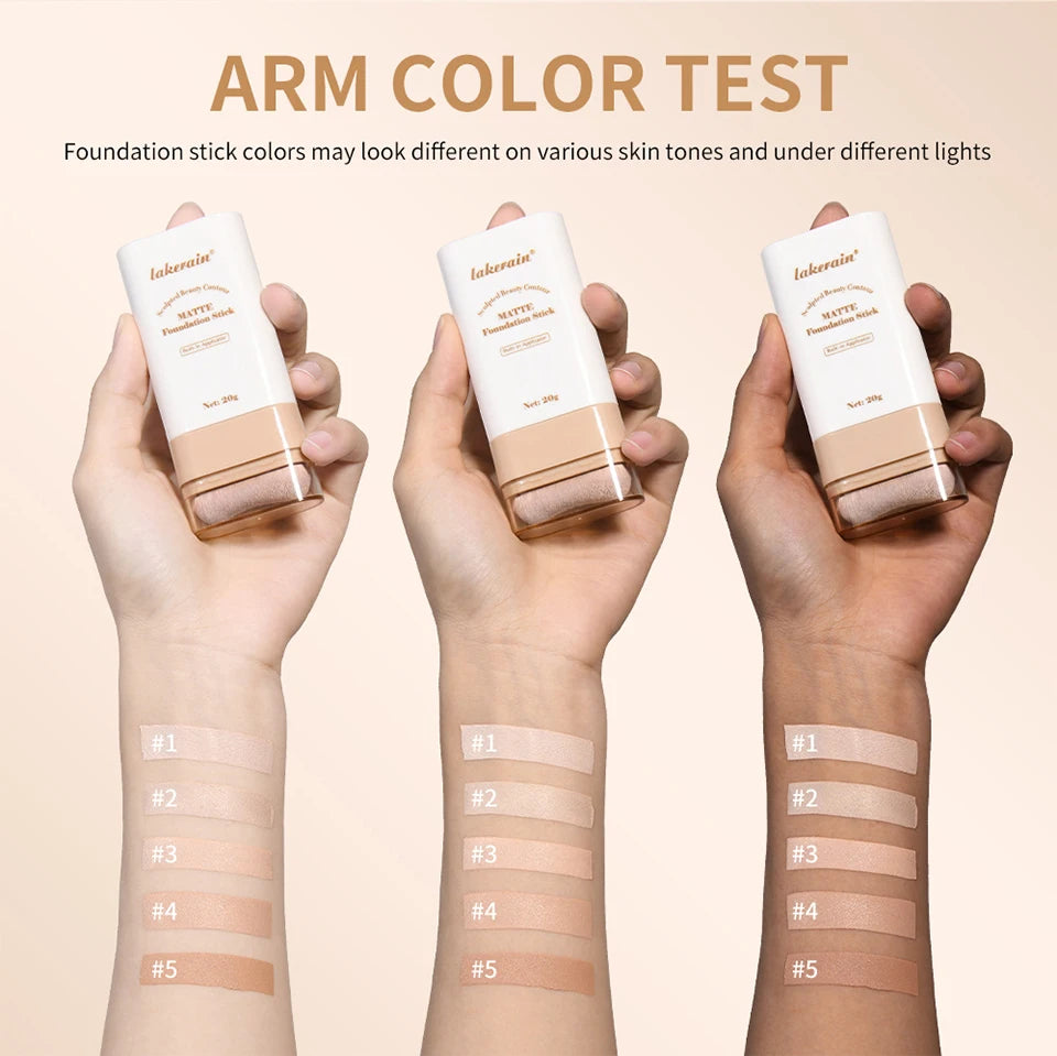 Matte Foundation Stick with Built-in Brush for Flawless Coverage - 14