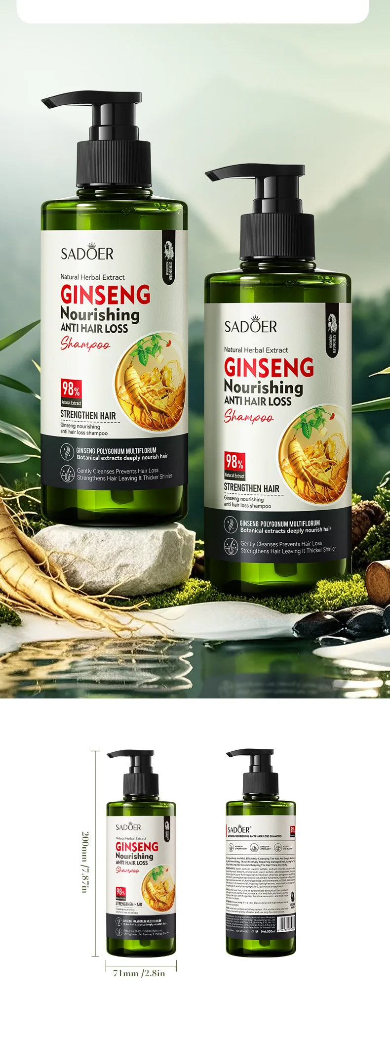 Sadoer Ginseng Anti Hair Loss Shampoo Nourishing Scalp Treatment 500ml - 15