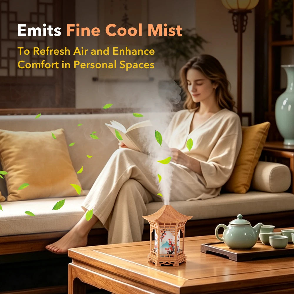 Oriental Pavilion Desktop Humidifier with Night Light - 11