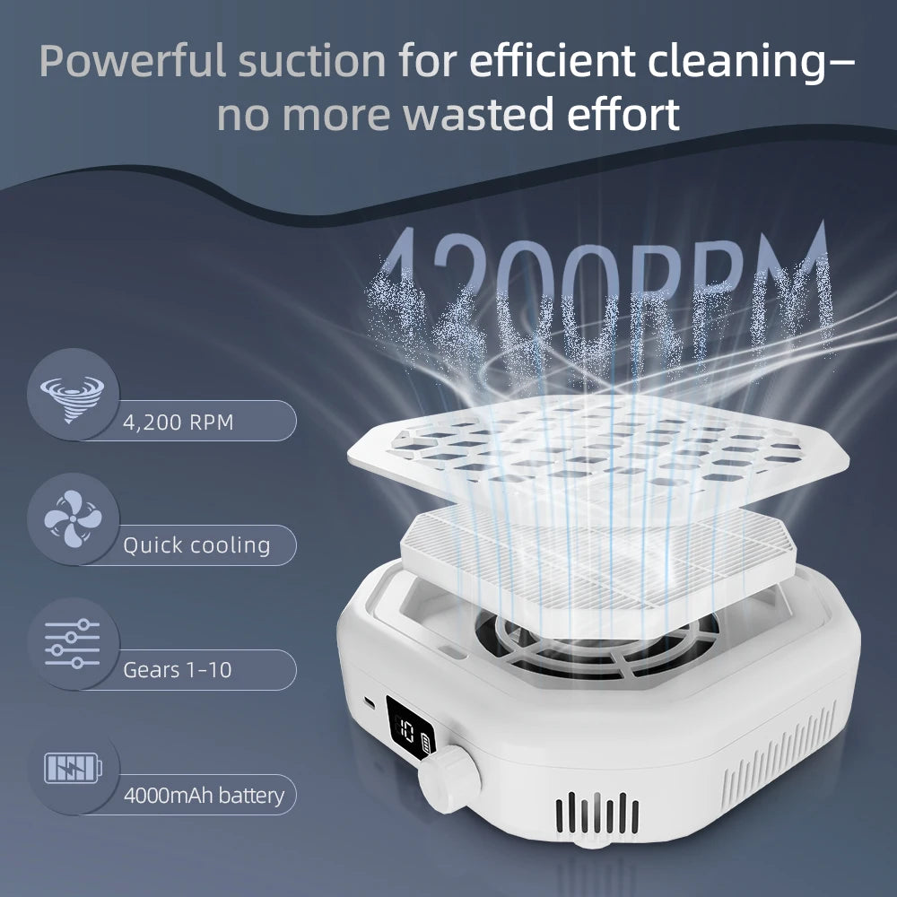 Rechargeable Cordless Nail Dust Collector for Manicures